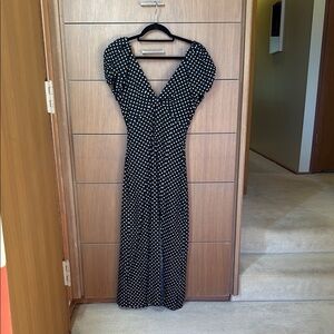 Zara Black and White Polka Dot Maxi Dress